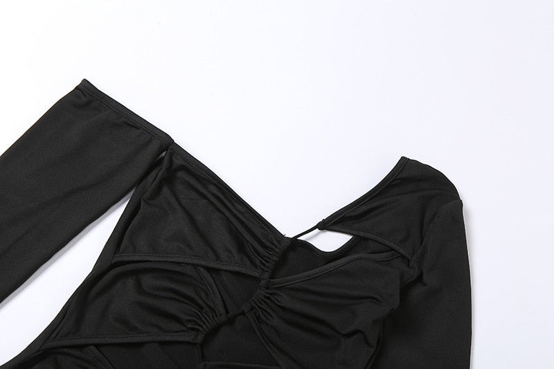 Chic Fashion Long Sleeve Cut Out Bandage Mini Dress Outfit Club Party Bodycon Dress The Clothing Company Sydney