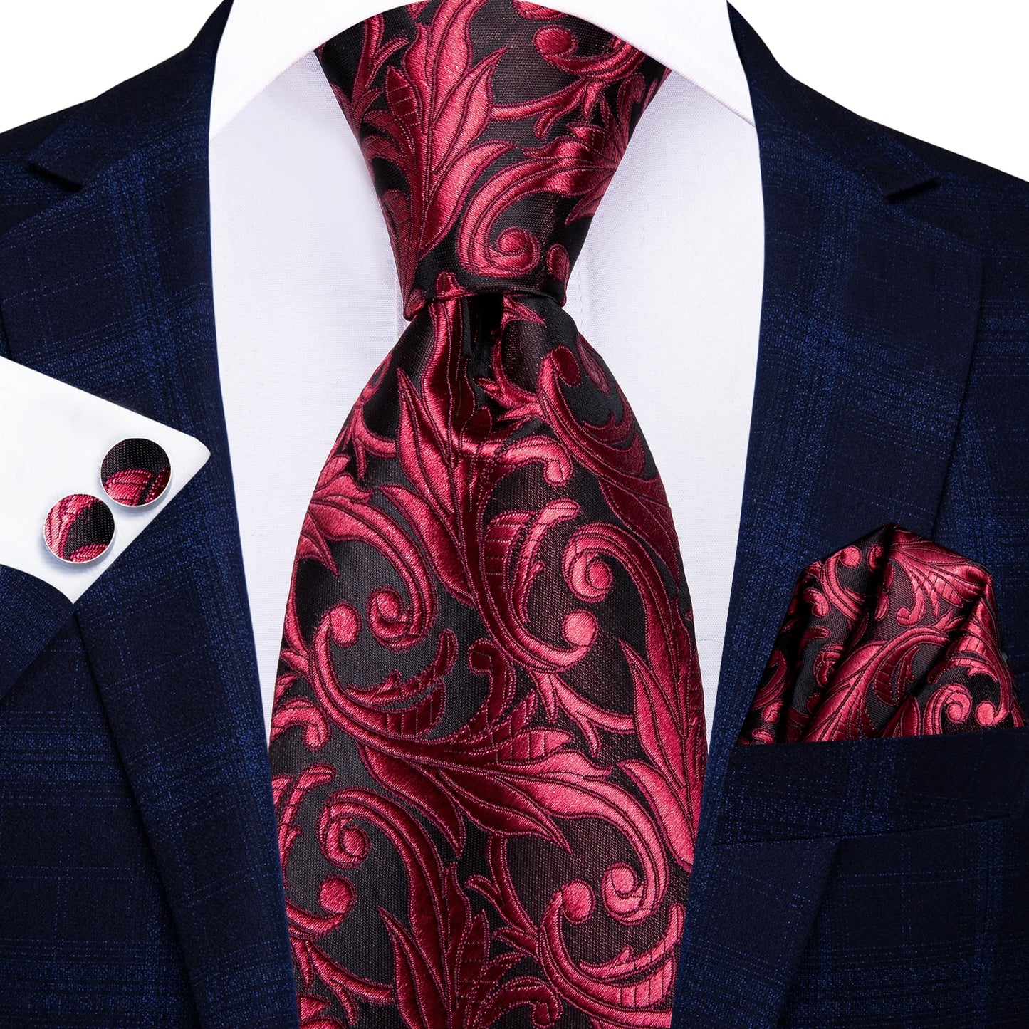 3 Piece Business Classic Blue Black Striped Solid Neck Tie Necktie Pocket Square Cufflinks Wedding Party Silk Tie Set The Clothing Company Sydney