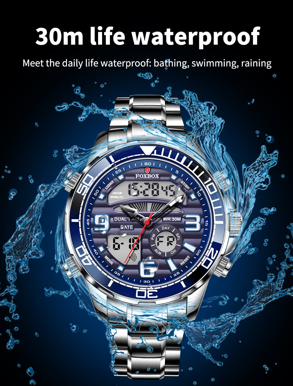 Lige Brand Foxbox Digital Mens Watches Sport Quartz Wristwatch All Steel Military Waterproof Watch The Clothing Company Sydney