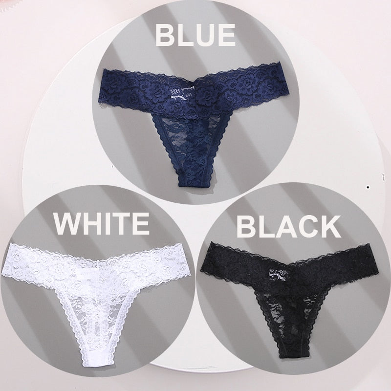 3 pack G-string Thong Panties Lace Floral Underwear Transparent Underpants Lingerie Briefs The Clothing Company Sydney