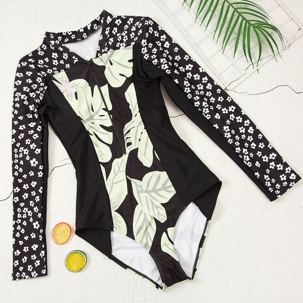 One Piece Swimsuit Rashguard Long Sleeve Surf Swimwear Print Bathing Beach Wear Swimming Suit Monokini Clothing Company Sydney