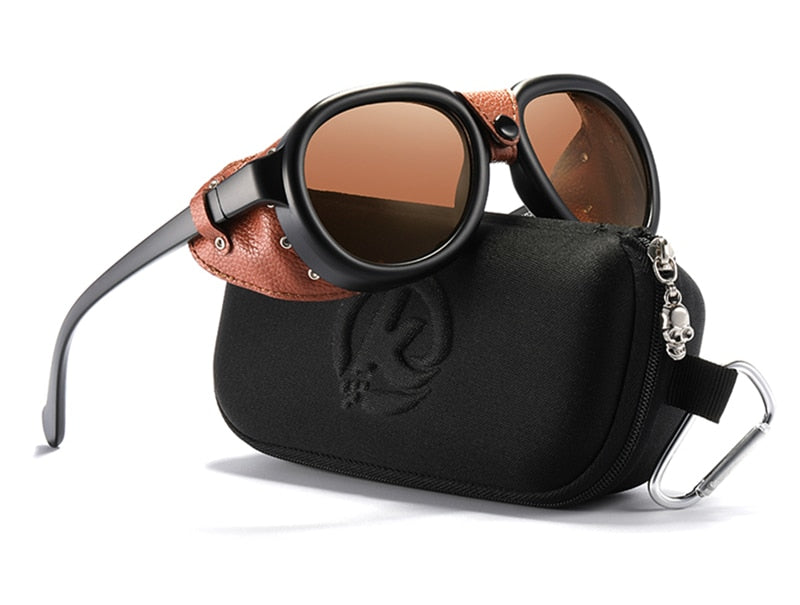 Luxury Steampunk Pilot Sunglasses Men and Women Shield Glasses UV400 Protection The Clothing Company Sydney