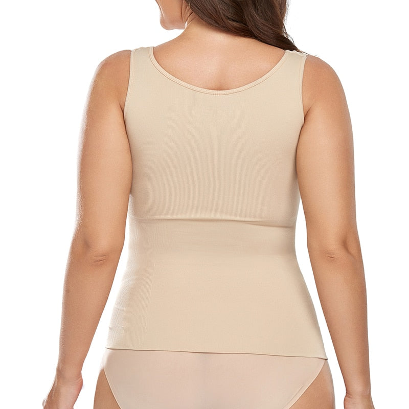 Tank Top Shapewear with Built in Bra Shelf Bra Casual Wide Strap Basic Camisole Sleeveless Top Shaper with Removable Bra The Clothing Company Sydney