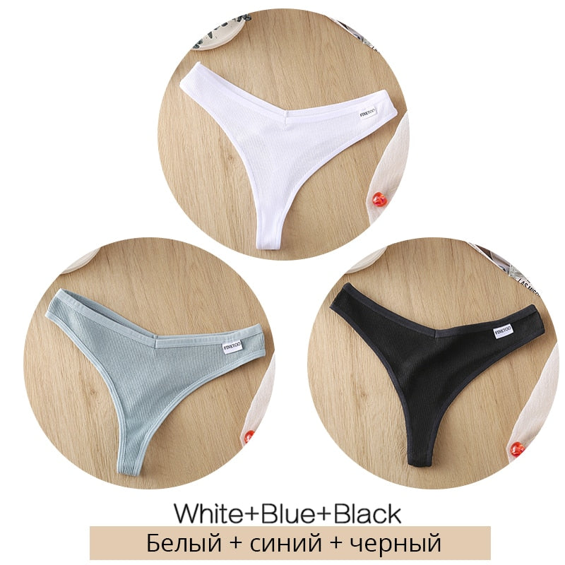 3 pack/Set Women's Cotton Mix Thongs Panties Low Waist G-String Briefs Ladies Brazilian Lingerie Girls Breathable Intimates The Clothing Company Sydney