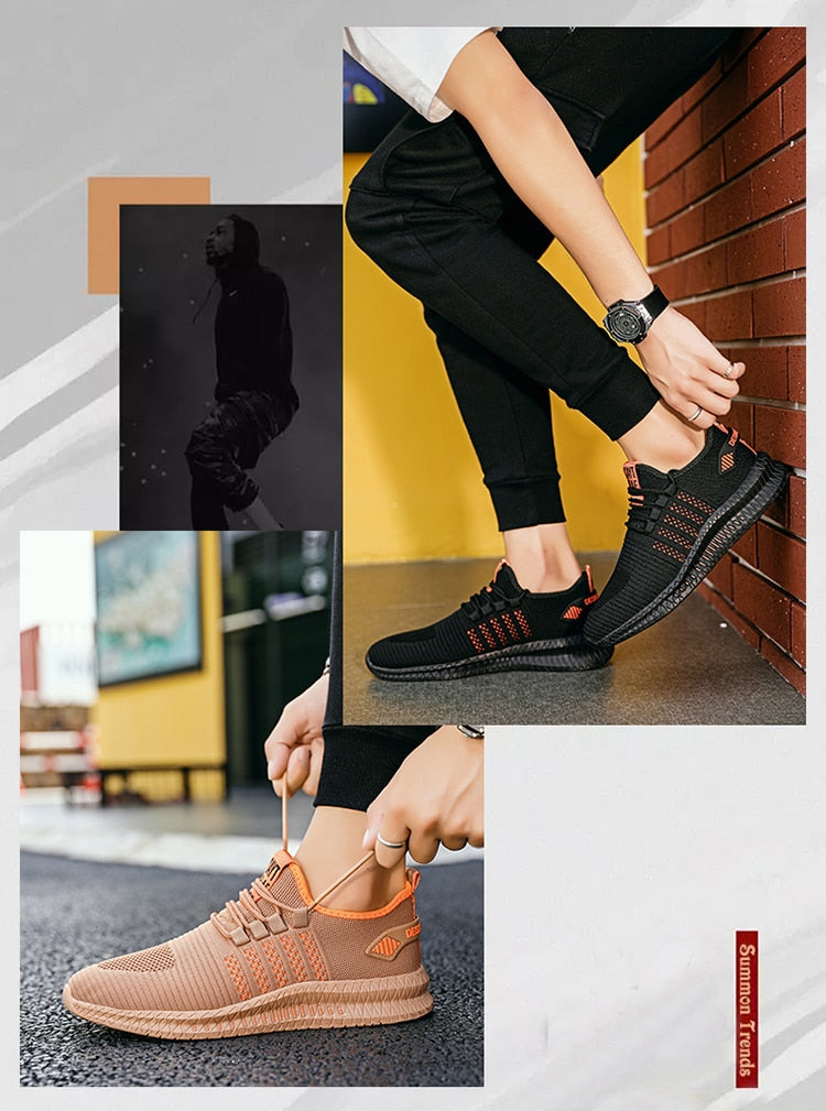 Men's Sneakers Shoes Lightweight Breathable Running Walking Yoga Sports Footwear Soft Sole Lace-up Shoes The Clothing Company Sydney
