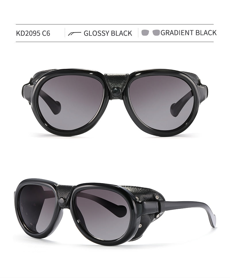 Luxury Steampunk Pilot Sunglasses Men and Women Shield Glasses UV400 Protection The Clothing Company Sydney