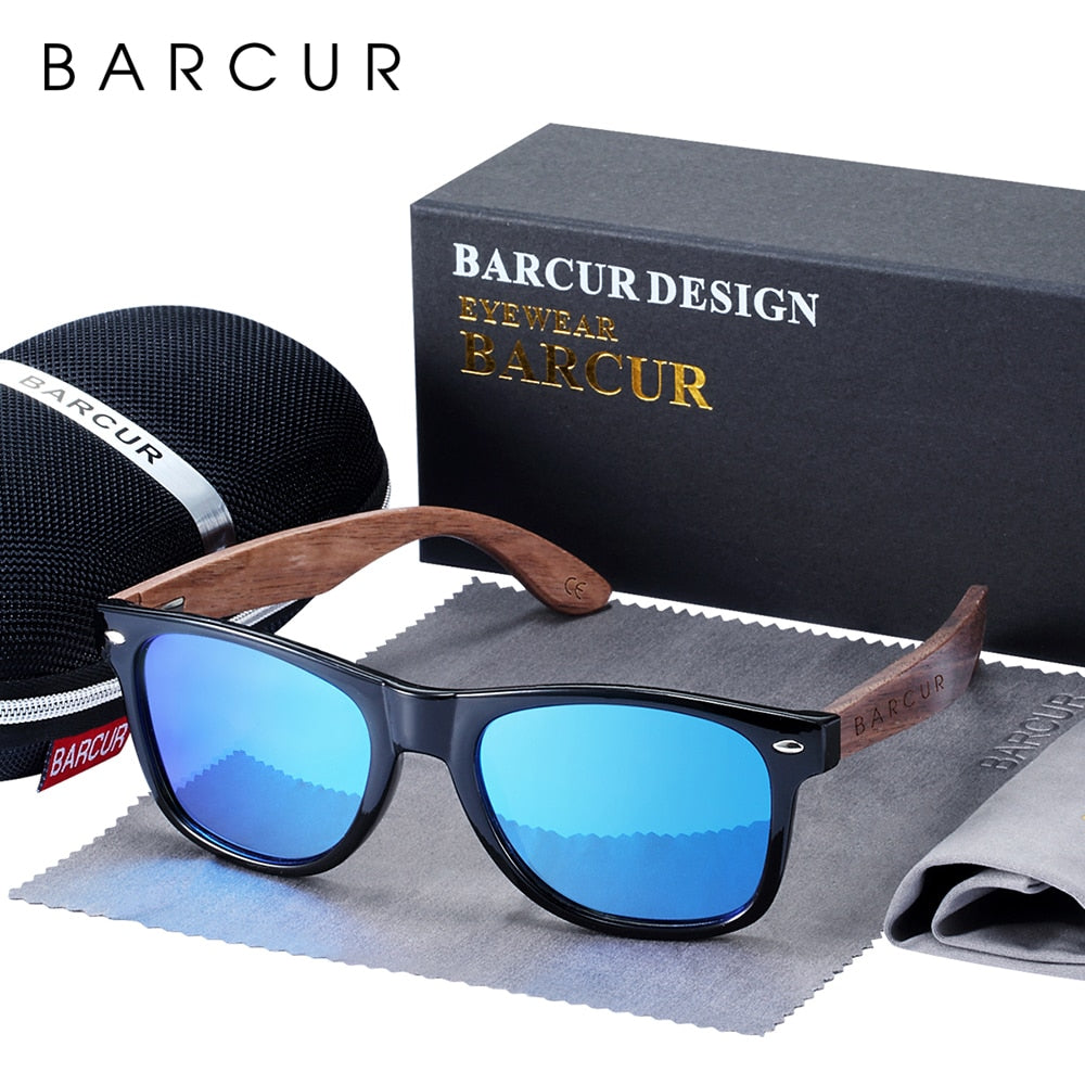 Designer Black Walnut Wood Polarized Sunglasses Men Glasses UV400 Protection Eyewear The Clothing Company Sydney