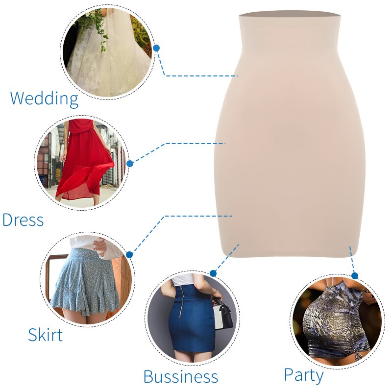 High Waist Tummy Control Slips Woman Seamless Half Slip Underwear Shapewear Body Shaper Underdress Petticoat Shapers The Clothing Company Sydney