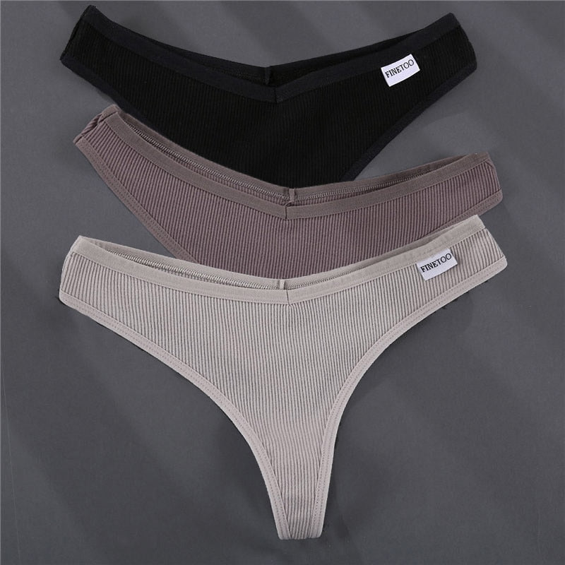 3 Pack G-string Panties Cotton Underwear Underpants Thong Solid Color Pantys Lingerie Briefs The Clothing Company Sydney