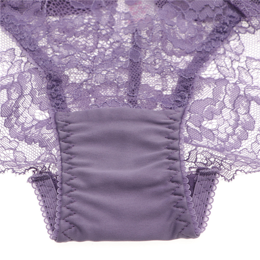 Ultra-Thin Gathered Plus Size Bowknot Floral Underwear Lace Strap Bra + Panties + Garte 3 Piece set The Clothing Company Sydney