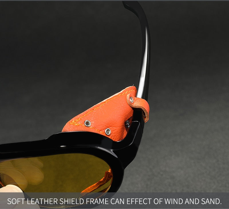 Luxury Steampunk Pilot Sunglasses Men and Women Shield Glasses UV400 Protection The Clothing Company Sydney