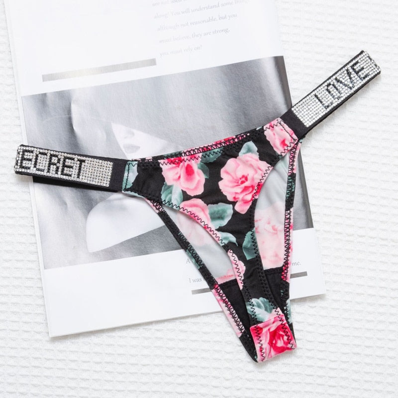 Ice Silk Seamless Panties G String Sexy Rhinestone Leopard Underwear Low Waist Fitness Lingerie T Thongs The Clothing Company Sydney