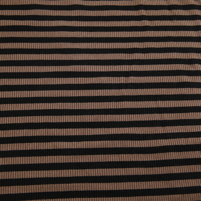 Y2K Striped Crop Top Hooded Short Sleeve T Shirt Women's Cute Retro Brown Summer Tee Casual Tshirt The Clothing Company Sydney