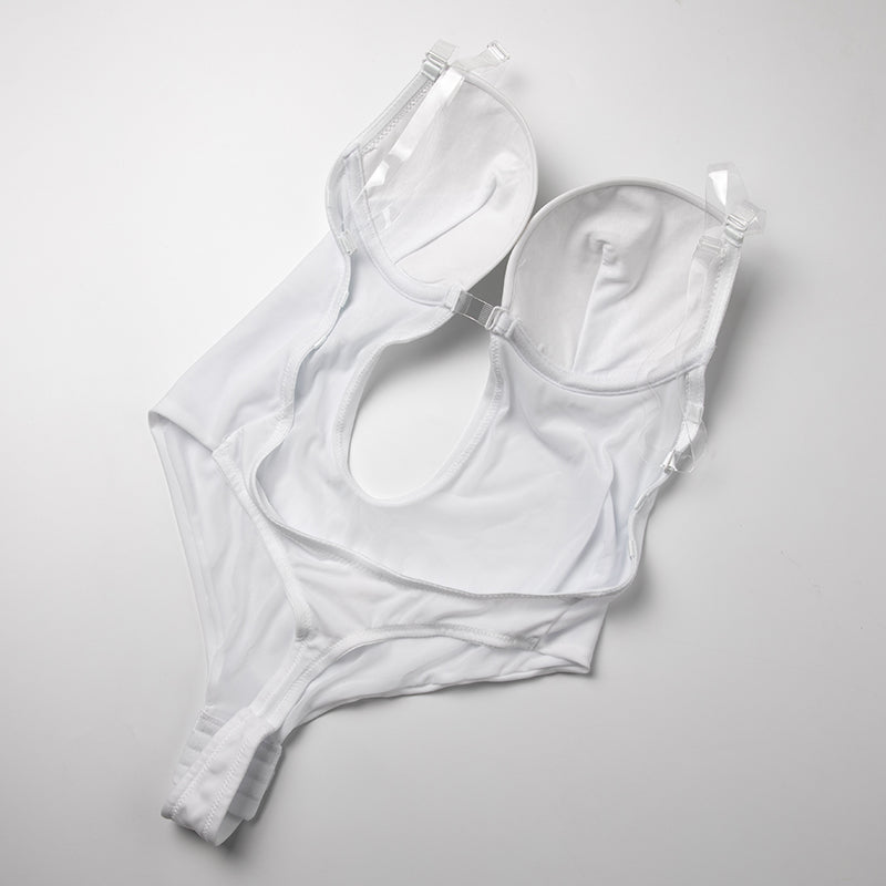 Women's Backless Shapewear Bodysuti Shaper Lace Smooth Plunge Body Briefer V-Neck Strapless Backless Bodysuit for Weddings The Clothing Company Sydney