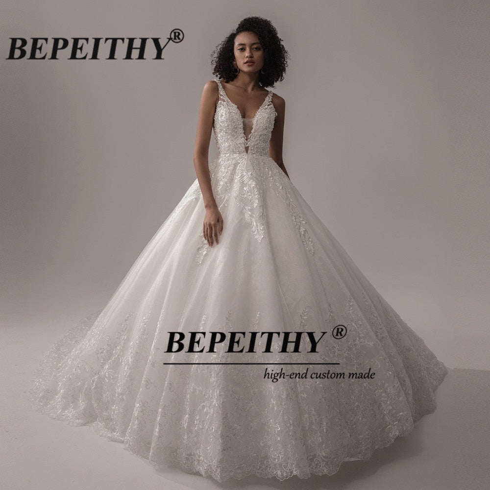 V Neck Sleeveless Wedding Dresses A Line Ivory Lace Romantic Bride Boho Bridal Gown The Clothing Company Sydney