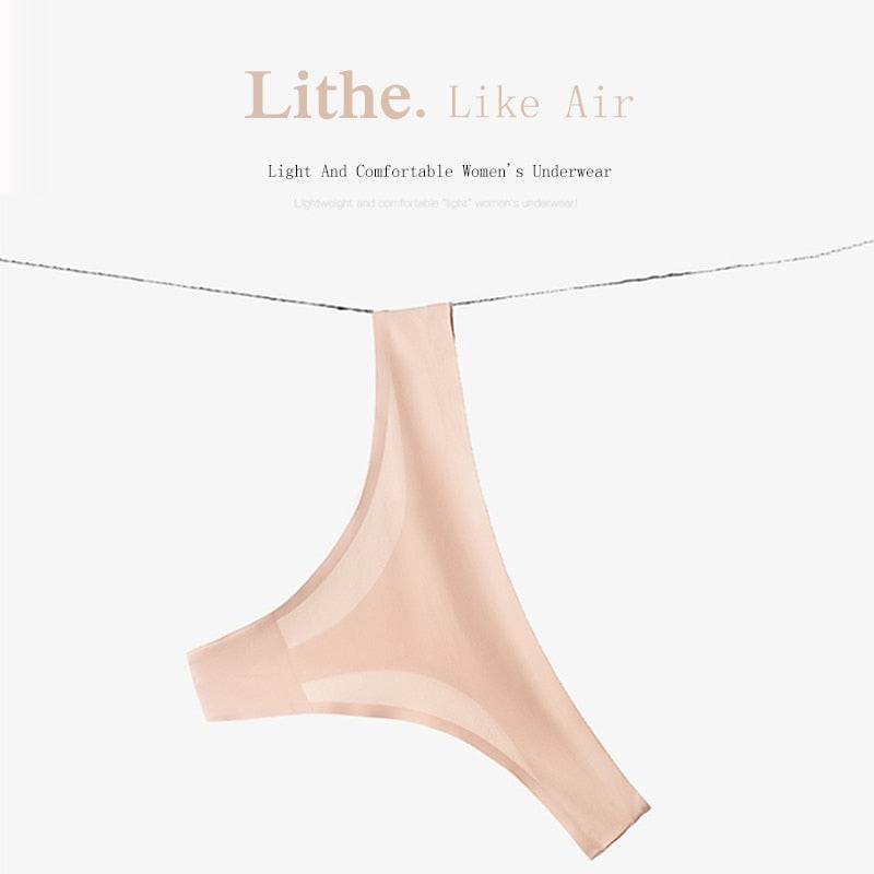 15 Colors Low-Rise Panties Ice Silk Thong  Seamless G String Fashion simple Underwear Women Back Lace Thongs Lingerie The Clothing Company Sydney