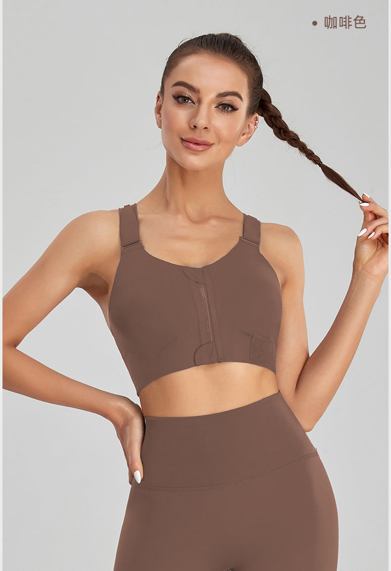 Shockproof Gym Sports Plus Size High-intensity Workout Running Seamless Velcro Shoulder Strap Hem Fitness Bra Top The Clothing Company Sydney