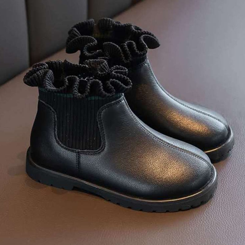 Flower Girls Boots Autumn/Winter Plush Children Boots Boys Girls Shoes Fashion Brand Soft Leather Warm Kids Boots The Clothing Company Sydney
