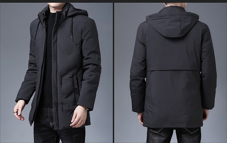 Brand Hooded Casual Fashion Long Thicken Outwear Parkas Jacket Men Winter Windbreaker Coats Men Clothing The Clothing Company Sydney