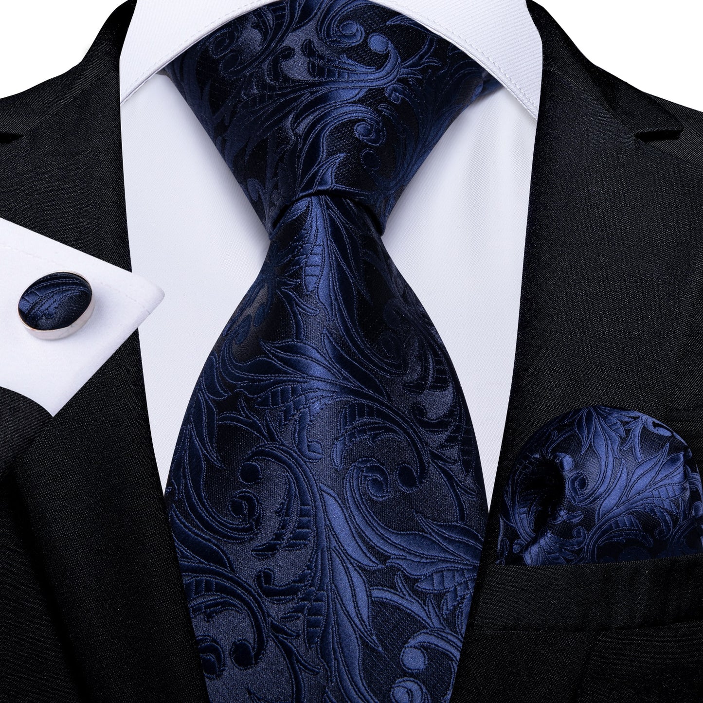 3 Piece Classic 100% Silk Men's Ties 8cm Blue Plaid Dot Striped Business Necktie Handkerchief Wedding Party Tie Set The Clothing Company Sydney