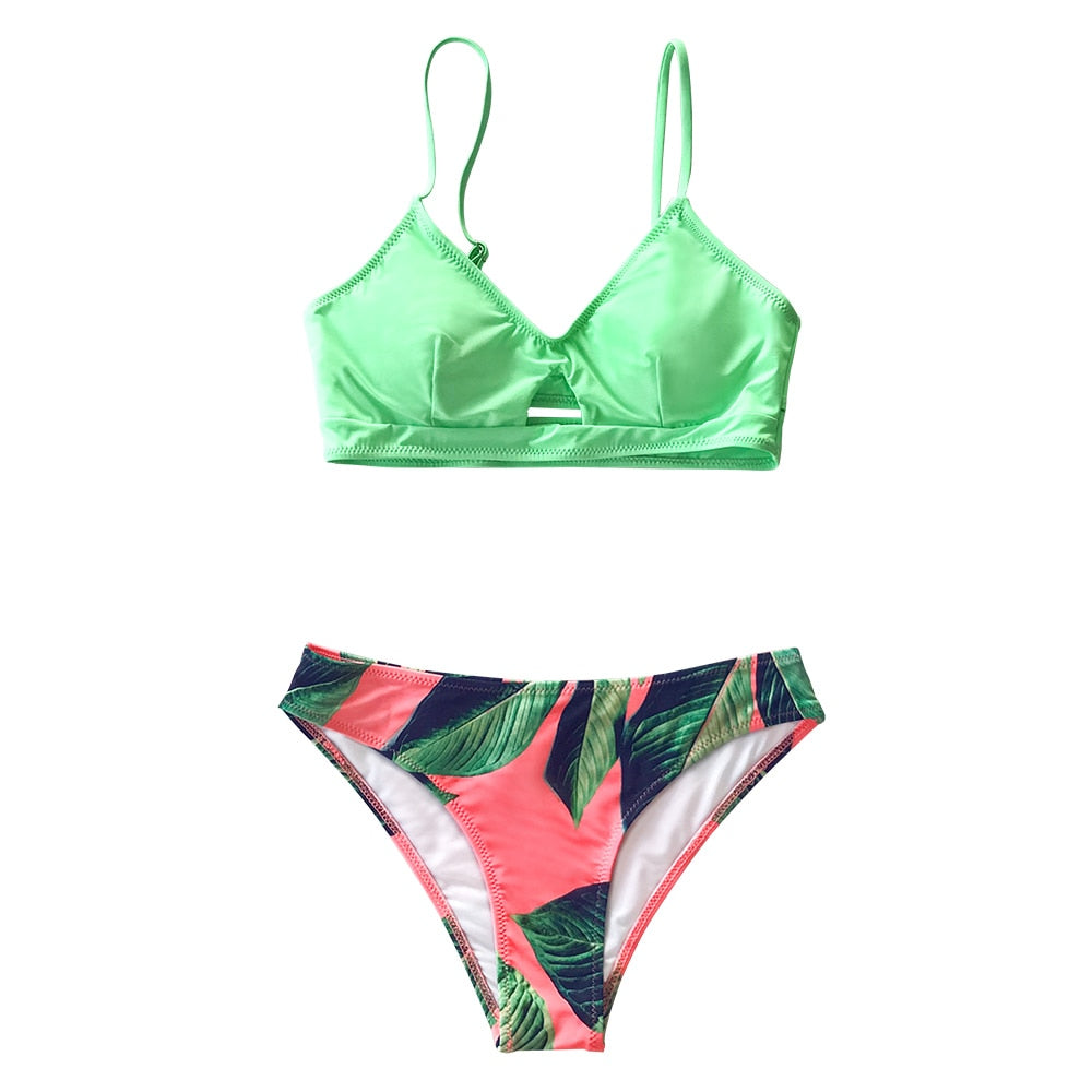 Cut out Low-waist Bikini Sets Swimwear Swimsuits Bathing Suit Navy Floral Tank Bikinis Beachwear The Clothing Company Sydney