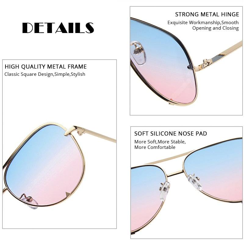 Classic Metal Aviation Sunglasses Women Fashion Alloy Pilot Sun Glasses Men Gradient Lens Driving Shades Ladies UV400 The Clothing Company Sydney