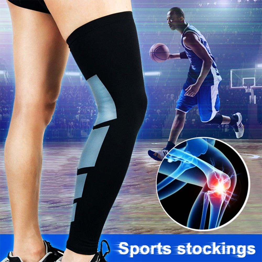Sports Anti-slip Full Length Compression Leg Sleeves Calf Shin Splint Support Protector for Cycling Running Basketball Golf Sleeve The Clothing Company Sydney