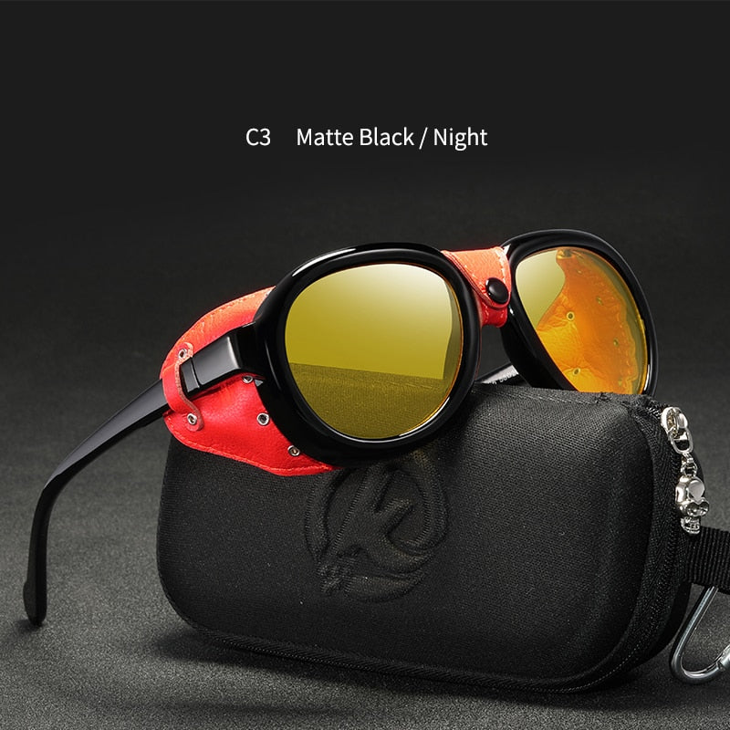 Luxury Steampunk Pilot Sunglasses Men and Women Shield Glasses UV400 Protection The Clothing Company Sydney