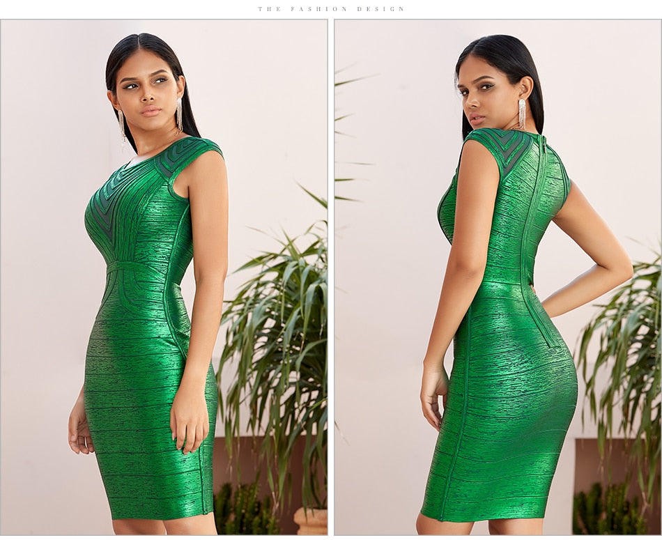 Summer Green Gold Lace Bandage Dress Hollow Out Bodycon Club Celebrity Evening Runway Party Ladies Dresses The Clothing Company Sydney