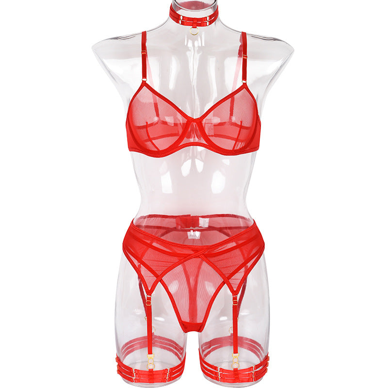 4 Piece Lingerie Underwear Bra Garters Brief Sets Transparent Lace Seamless Panties Set The Clothing Company Sydney
