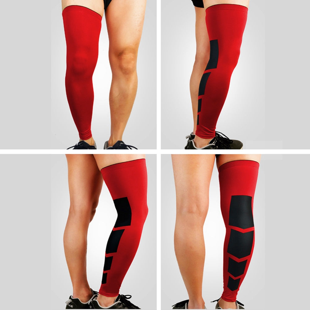 Sports Anti-slip Full Length Compression Leg Sleeves Calf Shin Splint Support Protector for Cycling Running Basketball Golf Sleeve The Clothing Company Sydney