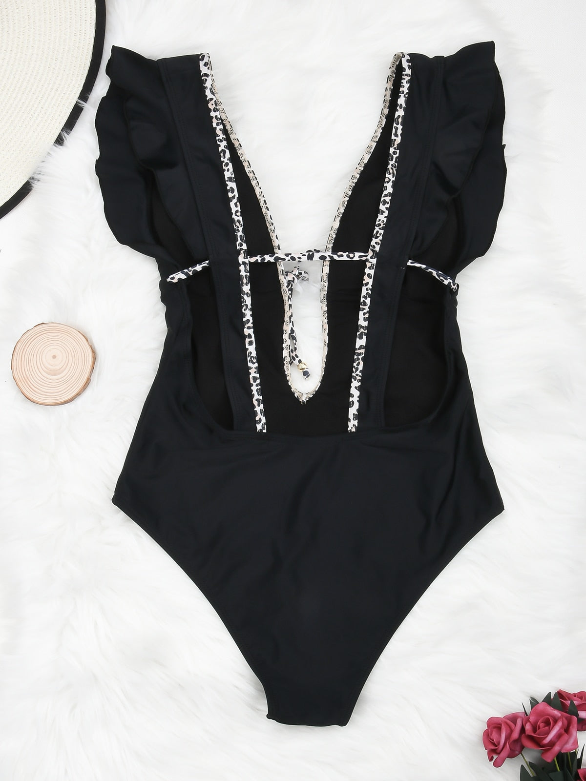 Ruffle One Piece Swimsuit Swimwear Female High Cut Brazilian Bather Monokini Bathing Suit Beachwear The Clothing Company Sydney