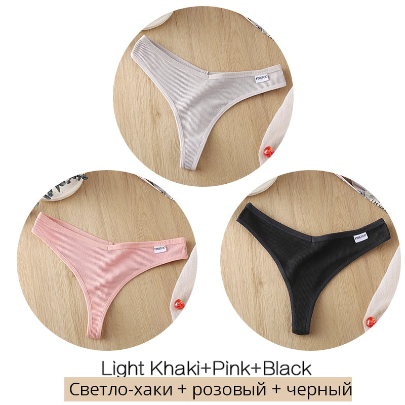 3 pack/Set Women's Cotton Mix Thongs Panties Low Waist G-String Briefs Ladies Brazilian Lingerie Girls Breathable Intimates The Clothing Company Sydney