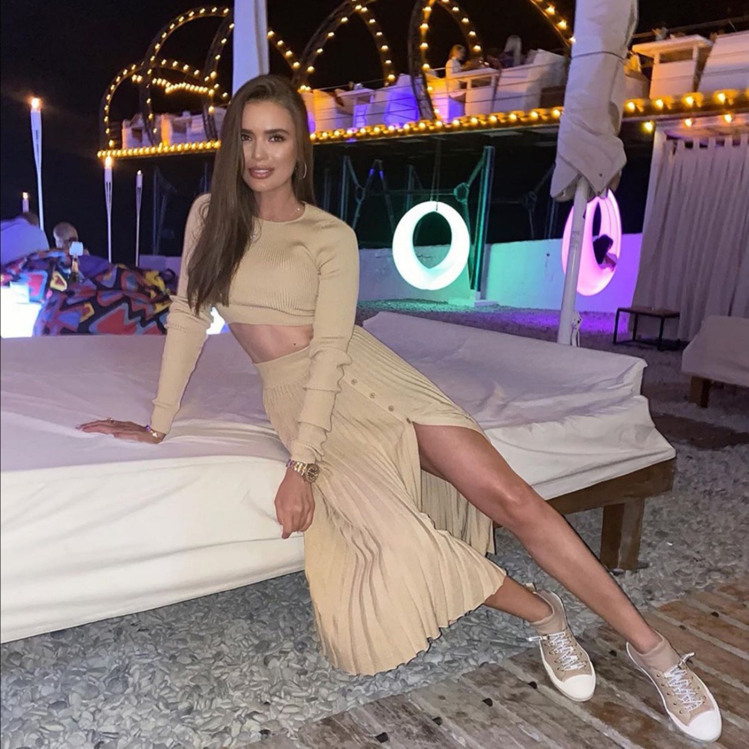 2 Piece Sweater Cropped Top Midi Skirt Matching Set Outfits Button Up Split Skirt Set The Clothing Company Sydney