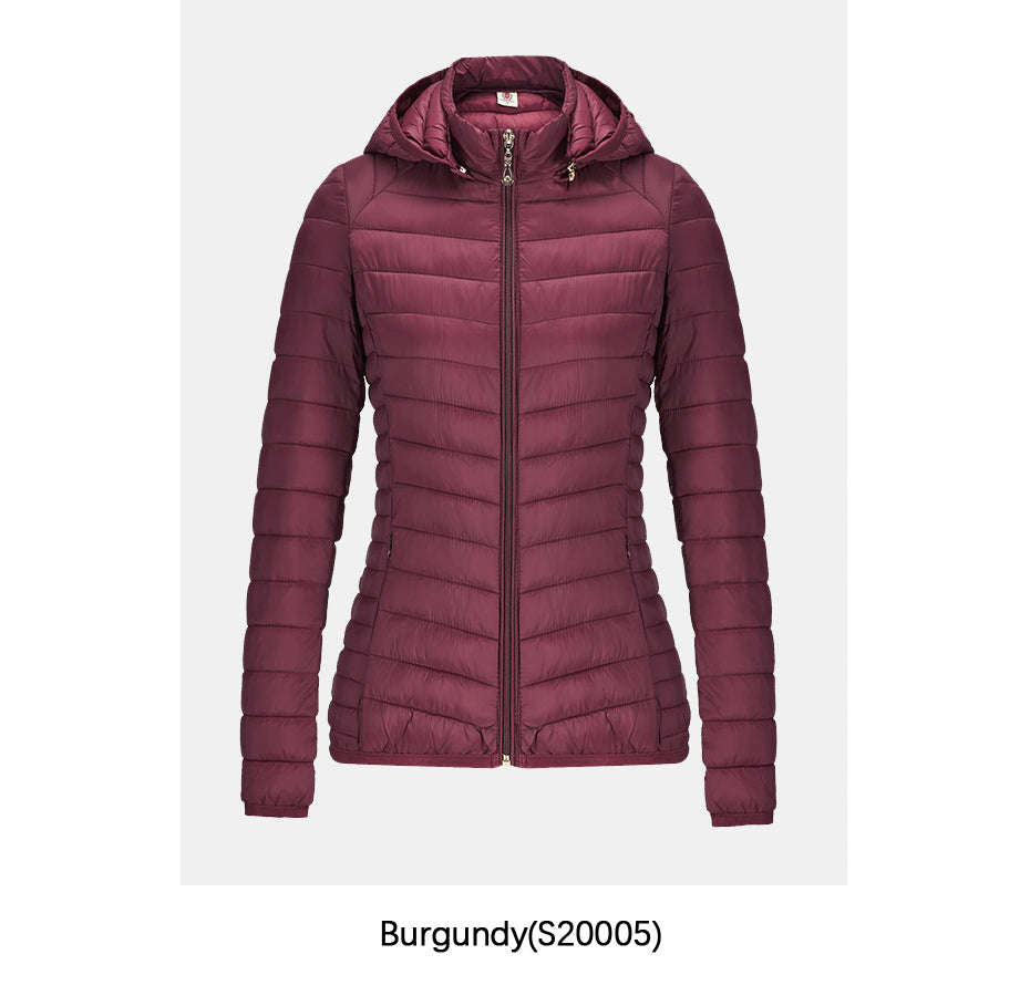 Winter Women Thin Padded Puffer Jacket Coat Short Parka Outdoor Warm Clothing Portable Ultralight  Outerwear The Clothing Company Sydney