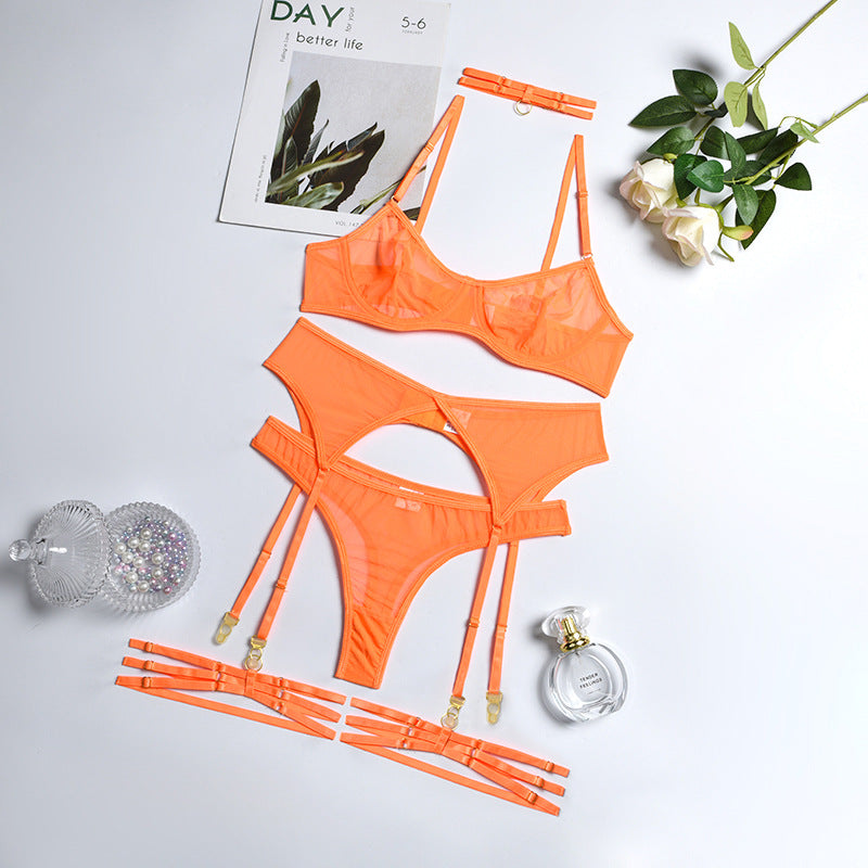 4 Piece Lingerie Underwear Bra Garters Brief Sets Transparent Lace Seamless Panties Set The Clothing Company Sydney
