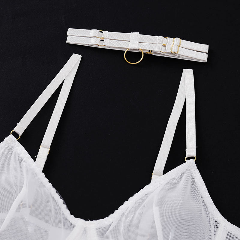 4 Piece Lingerie Underwear Bra Garters Brief Sets Transparent Lace Seamless Panties Set The Clothing Company Sydney
