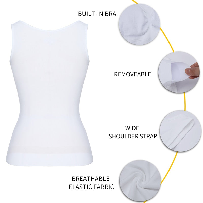 Padded Shaperwear Compression Camisole Body Shaper Woman Tummy Control Tank Tops Shapers Waist Trainer Corset Slim Vest The Clothing Company Sydney