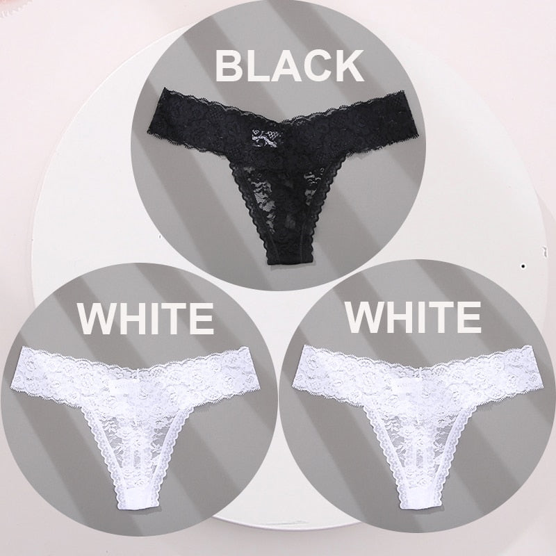 3 pack G-string Thong Panties Lace Floral Underwear Transparent Underpants Lingerie Briefs The Clothing Company Sydney