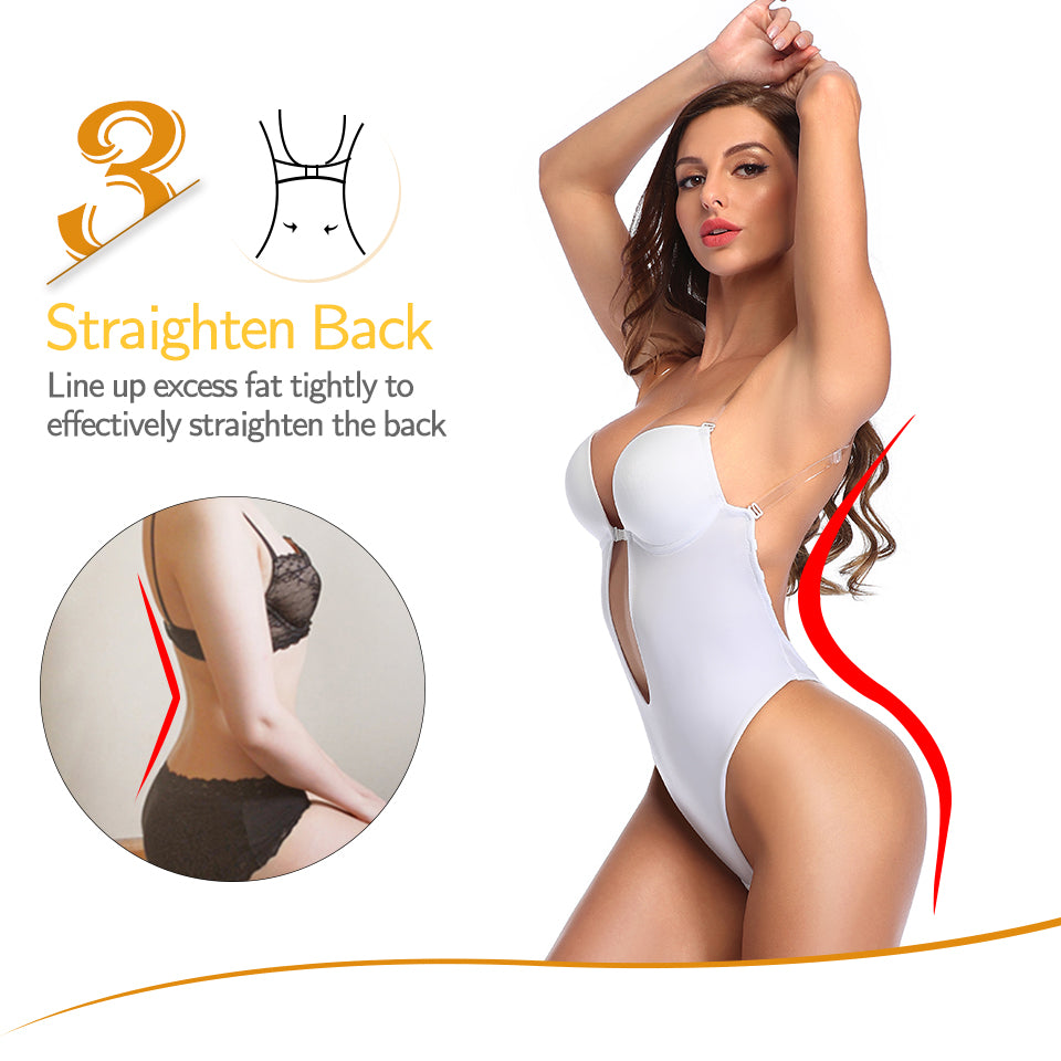 Shapewear Bodysuit Women Deep V-Neck Body Shaper Padded Bra Backless U Plunge Thong Shaper Waist Trainer Push Up Party Underwear The Clothing Company Sydney
