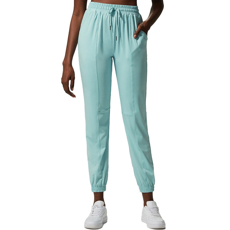 Drawstring Running Sport Joggers Women Quick Dry Athletic Loose Gym Fitness Sweatpants Calf Hollow Out Side Pockets Workout Pant The Clothing Company Sydney