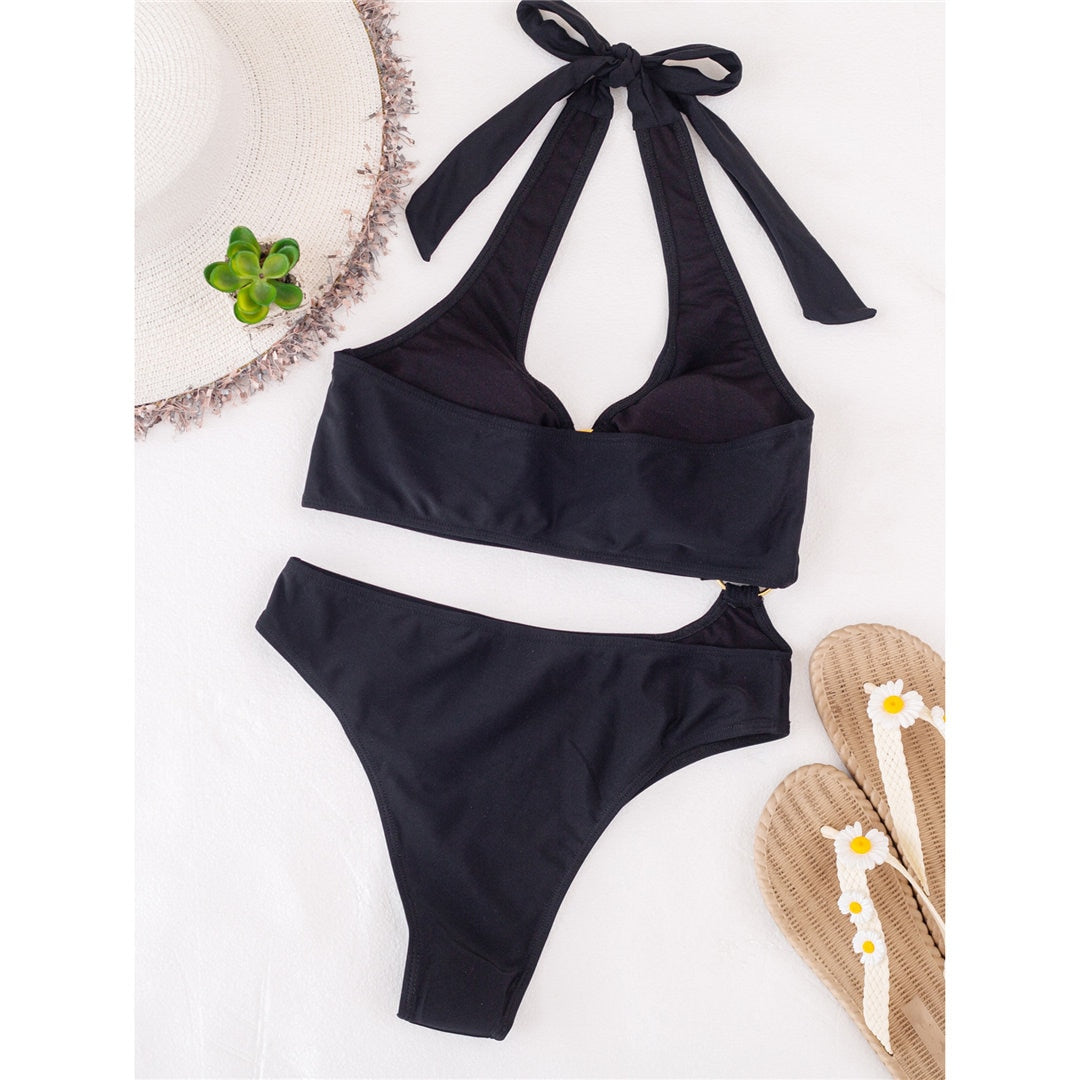 Halter Asymmetric One Shoulder One Piece Swimsuit Women Swimwear Female Bather Bathing Suit Monokini The Clothing Company Sydney