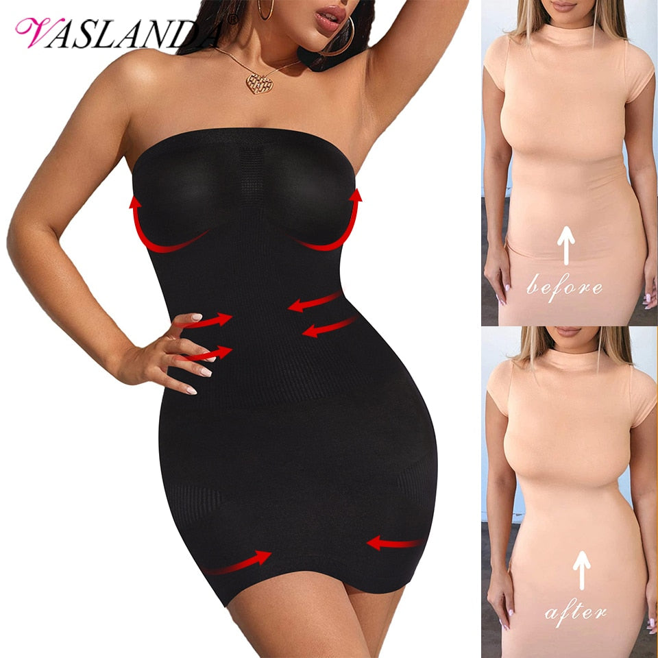 Women Shapewear Strapless Full Slips for Under Dress Tummy Control Slips Skirts Full Body Shaper Seamless Underwear Shaper The Clothing Company Sydney