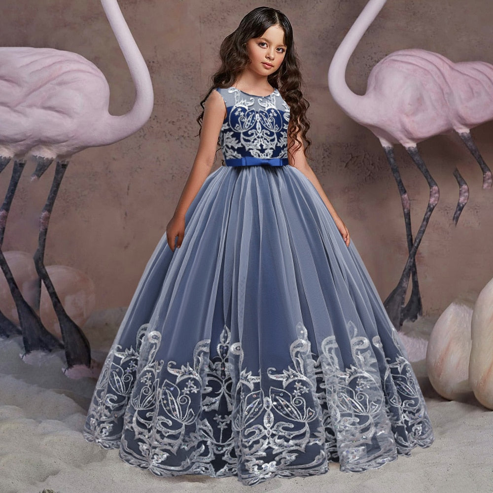 Puffy Tulle Lace Flower Girl Dress Costume Children Bride Ball Gown Princess Dress for Girl Wedding Party Dresses The Clothing Company Sydney