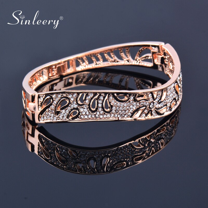 Luxury Hollow Flower Bangles For Women Rose Gold Silver Color Crystal Bracelets Best Friends Gifts Jewellery The Clothing Company Sydney