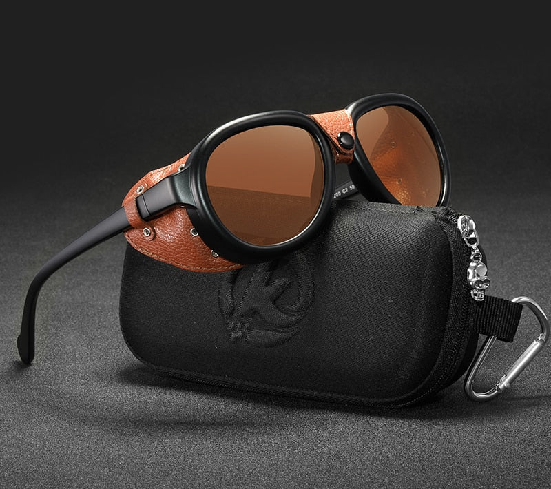 Luxury Steampunk Pilot Sunglasses Men and Women Shield Glasses UV400 Protection The Clothing Company Sydney
