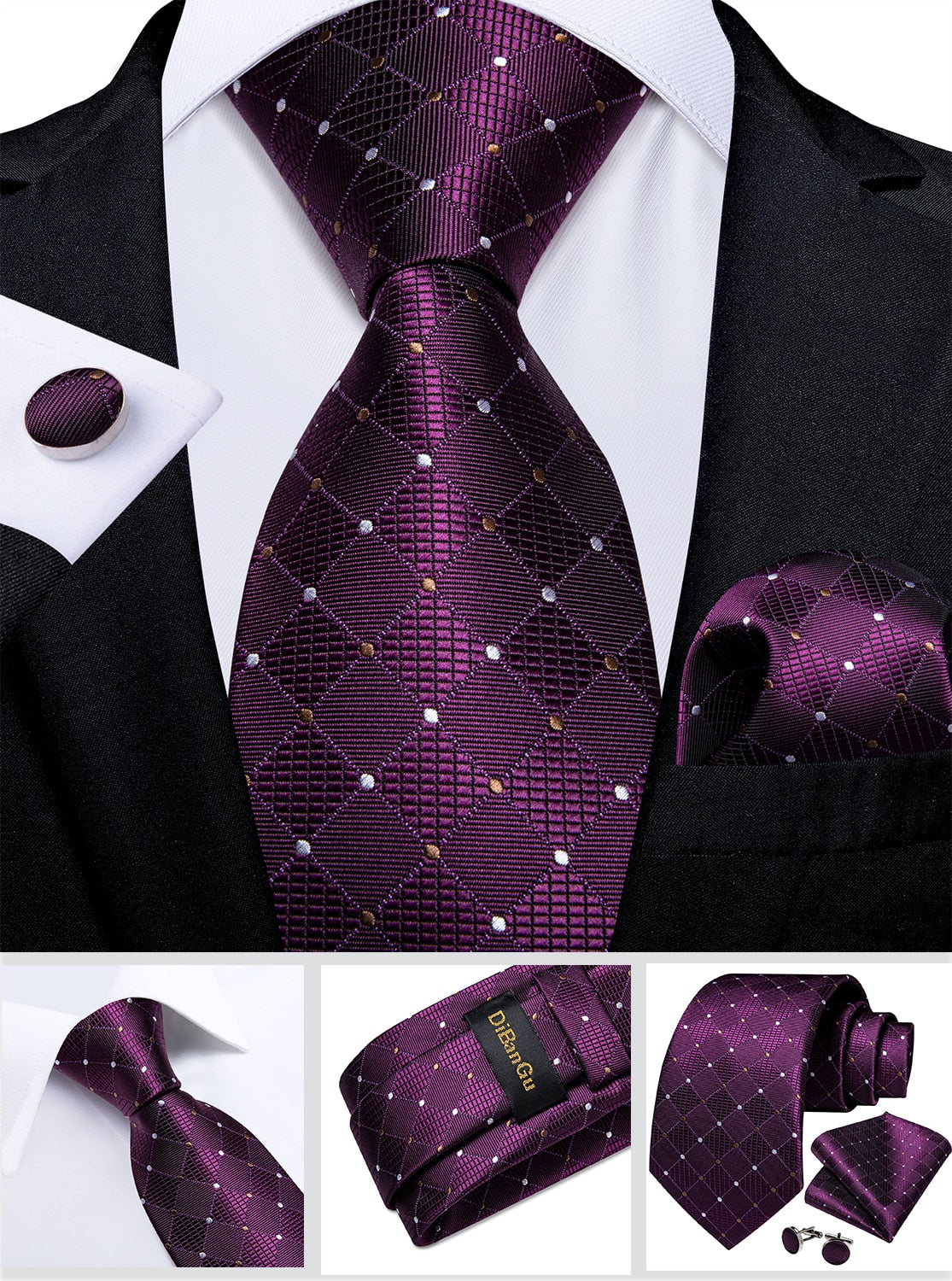 Men Purple Floral Paisley Necktie Business Formal 100% Silk Tie Pocket Square Set For Wedding Party The Clothing Company Sydney