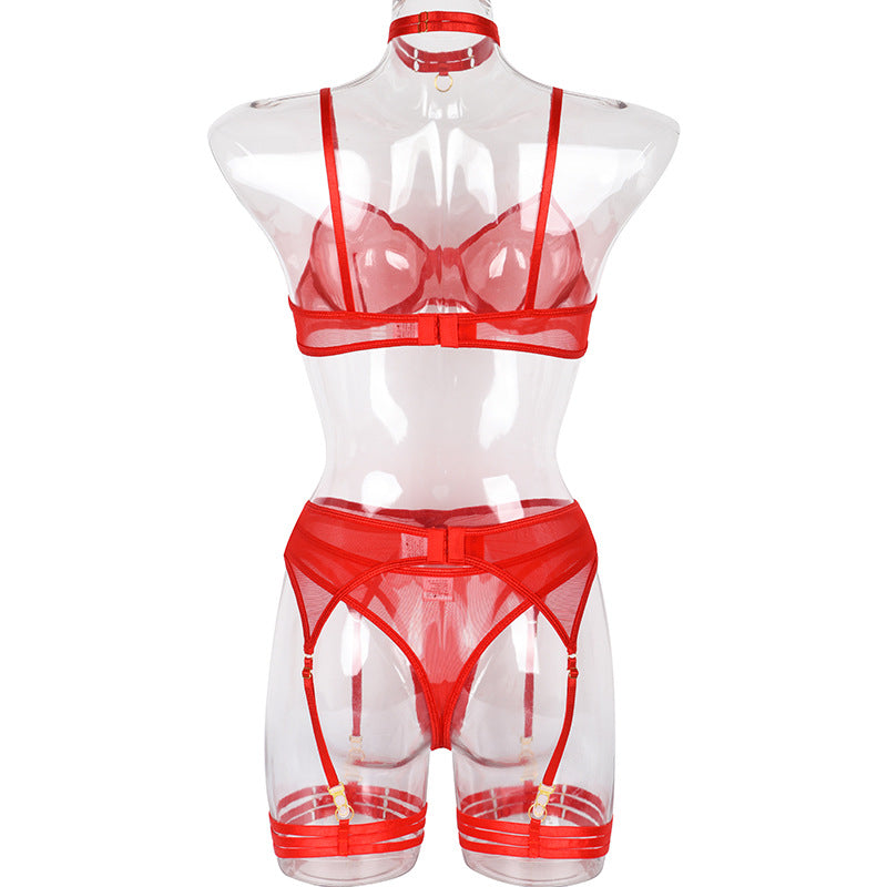 4 Piece Lingerie Underwear Bra Garters Brief Sets Transparent Lace Seamless Panties Set The Clothing Company Sydney