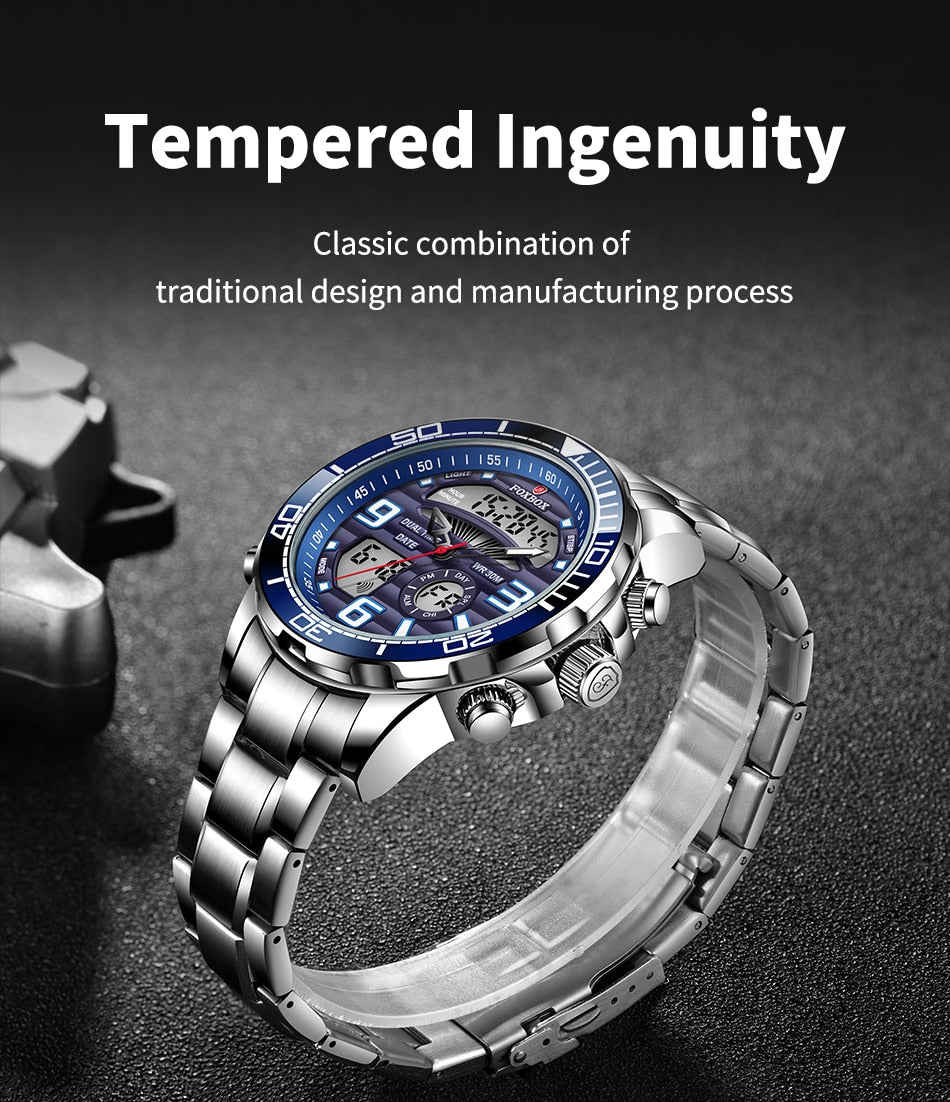 Lige Brand Foxbox Digital Mens Watches Sport Quartz Wristwatch All Steel Military Waterproof Watch The Clothing Company Sydney