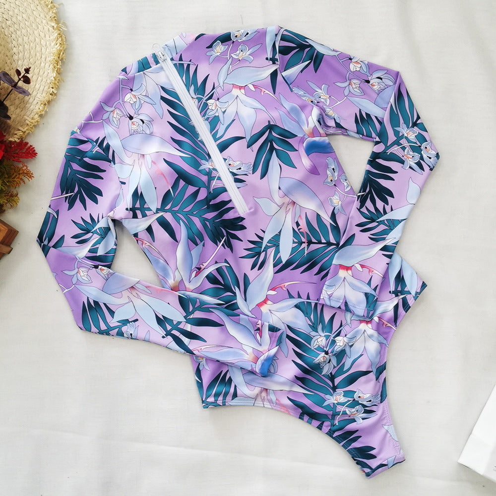One Piece Swimsuit Rashguard Long Sleeve Surf Swimwear Print Bathing Beach Wear Swimming Suit Monokini Clothing Company Sydney
